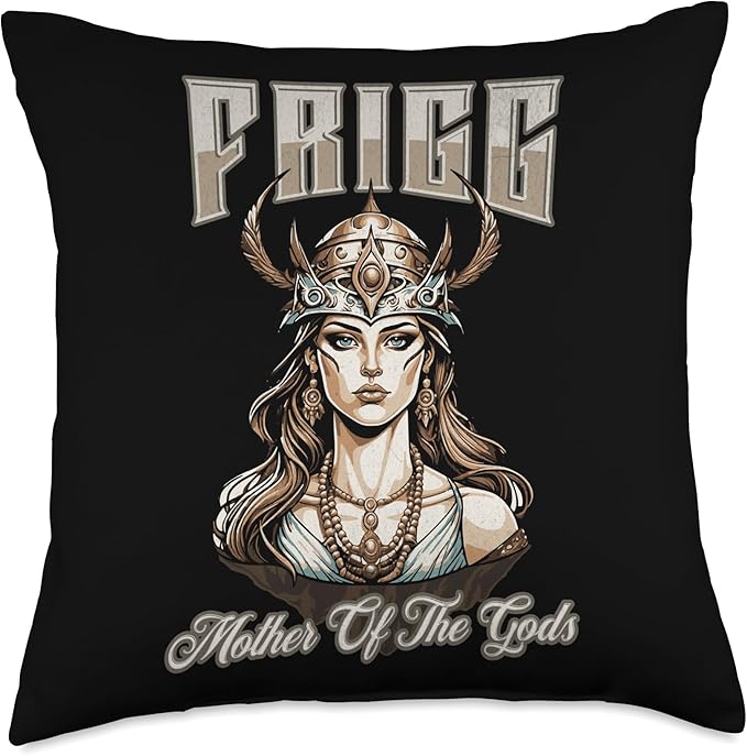 Nordic Vikings Legends Old Norse Mythology Gods Frigg Nordic Scandinavian Legends Old Norse Mythology Gods Throw Pillow, 18x18, Multicolor