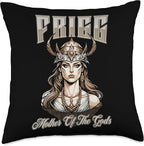 Nordic Vikings Legends Old Norse Mythology Gods Frigg Nordic Scandinavian Legends Old Norse Mythology Gods Throw Pillow, 18x18, Multicolor