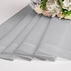 Chyhomenyc Light Grey Sheer Curtains 45 Inch Long 2 Panels, Light Filtering Rod Pocket Voile Short Curtains Drapes for Living Room Bedroom Small Windows, 42Wx45L Inches