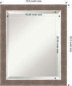 Amanti Art Brown Bathroom Mirror for Over Sink, 23x19 Noble Mocha Rectangle Vanity Mirror, Small Casual Frame, Hangs Horizonally and Vertically, Bathroom Wall Decor, Beveled Edge