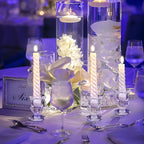 Foaincore 72 Pack Glass Candlestick Holders Bulk 2.5 Inch Taper Candle Holders Small Ritual Candle Stand Table Centerpieces for Wedding Christmas Valentine's Festival Party Dining Decorations (Clear)