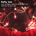 JMEXSUSS 33ft 100 LED Red Battery Operated Lights with Remote, Red Christmas Lights Battery Operated, Christmas String Light Indoor Outdoor for Tree House Yard Xmas Decor