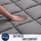 OLANLY King Quilted Fitted Mattress Pad – Soft Down Alternative Pillow Top Mattress Topper, Cooling Comfort Breathable Mattress Cover, Machine Washable Deep Pocket Mattress Protector, Dark Grey