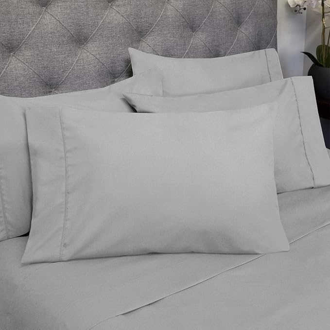 6 Piece Bed Sheet Set, Split King, Slate