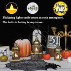 8Pcs 5-inch Mini Lanterns Centerpieces for Table, Baby Shower Decorations, Vintage Small Lantern for Halloween Decorations, Party Lights for Enchanted Forest Decorations, Wedding Decor, Brushed Brass