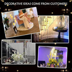 5 Arm Floor Candelabra,Acrylic Floor Candle Holder for Wedding Centerpiece Tall Clear Candle Holders for Ceremony Birthday Party Home Decoration Fit 0.8 LED Candles