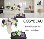Artificial Fake Flowers 25pcs Roses, Shade of Purple Foam Rose Faux Flower for DIY Wedding Bouquets Bridal Shower Centerpieces Floral Arrangements Party Tables Home Decorations