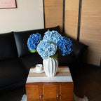 3PCS 22 inch Realistic Artificial Hydrangea Large Real Touch Flowers Artificial Flowers Dry Flowers Outdoor Wedding Christmas Office Family Party Living Room Table Decoration (Dark Blue)