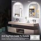 Niccy Arched LED Bathroom Mirror, 32x20 Inch Arch Frameless Backlit Mirrors for Wall Arched Lighted Vanity Mirrors Defogger and 3 Color, Explosion-Proof, HD Glass and IP65 Waterproof