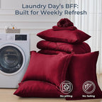 HEVUMYI Red Full Comforter Set - 7-Piece All Season Bed in a Bag Full, Ultra Soft Bedding Set with Comforter, Flat Sheet, Fitted Sheet, Pillowcases, Pillow Shams