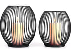 OLEEK Outdoor Candle Holder Decor Set - Black Candle Holder - Candles Holders for Table Centerpiece - Hurricane Candles Holder for Pillar Candles Cage Candle Holders Black Wire Decorative