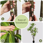 6.56ft Tall Dracaena Draco Artificial Tree, Handmade Dracaena Draco Tree, Fake Dracaena Draco with Faux Silk Leaves, Artificial Plants for Home Office Indoor Outdoor Party Wedding Decor