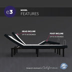 Blissful Nights e3 Split King Adjustable Bed Base Frame with Wireless Remote, Head and Foot Incline with Both Left and Right Sides, Easy Assembly, and 10 Year Warranty