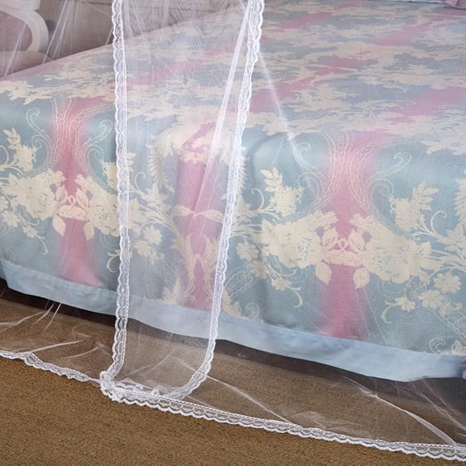 4 Corners Canopy Bed Curtains Canopy Bed Netting Canopies for Girls Princess Adults Bed (King, White)
