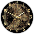 15 Inch Scandinavian Tattoo Odin's Celtic Raven Wall Clock, Norse Viking Man Cave Wall Clock Runic Symbols Crow Vintage Decorative Silent Non Ticking Battery Wall Watch Clock for Living Room