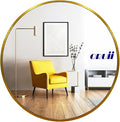Gold Round Mirror, Gold Round Mirror 24 inch, Circle Wall Mirrors Metal Frame, Golden Circular Mirrors for Wall, Living Room, Bathroom, Entryway, Vanity, Hallway.