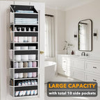 SpaceAid 1 Pack Over The Door Organizer with 5 Large Pockets and 10 Mesh Side Pockets, 5 Layers Door Organizer Hanging with Clear Window for Bedroom, Bathroom, Pantry and Nursery, Black
