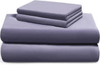 LuxClub Full Size Bed Sheets, 100% Rayon Derived from Bamboo Cooling Sheets, Breathable & Soft Deep Pocket Up to 16", Hotel Luxury Silky Sheets Full Size Set, Light Grey