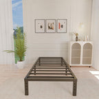 ALDRICH 12 Inch Metal Twin Bed Frame - Single Black Basic Steel Slats Platform, Easy Assembly Heavy Duty Noise Free Bedframes, No Box Spring Needed