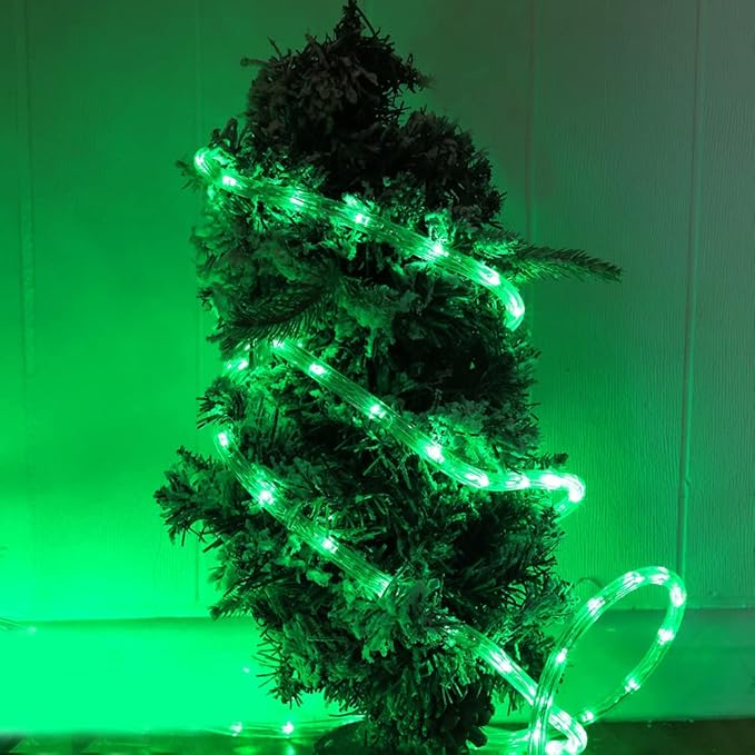 50ft 360 LED Waterproof Rope Lights, 110V Connectable Indoor Outdoor Green Led Rope Lights for Deck, Patio, Pool, Camping, Bedroom Decor, Landscape Lighting and More (Green)