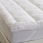 Great Bay Home Twin Mattress Topper. Thick, Elastic Corner Mattress Protector and Cover. Ultra-Soft Pillowtop Mattress Pad. Fits Mattresses Up to 18" (Twin, White)