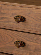 2 Pack Antique Brass Cabinet Knobs with Base Vintage Flat Drawer Pulls Kitchen Cupboard Bathroom Dresser Cabinet Hardware Handles Zinc Alloy