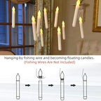 Homemory LED Batteries Operated Taper Candles with Remote, Flickering Light Flameless Taper Window Candles, Set of 12 Warm Yellow Fake Candles for Halloween, Church, Party