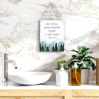 Inspirational Decor Be Still and Know That I am God Psalm 46:10 Christian Gifts Bible Verse Wall Art Scripture Wooden Hanging Sign for Modern Home Office Bathroom Bedroom Decoration 8 x 10 Inches