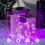 6PCS Fairy Lights Battery Powered with Remote, 7ft 20LEDs Pink Twinkle Mini Lights with Timer, Waterproof Small Silver Wire Firefly Starry for DIY Wedding Party Christmas