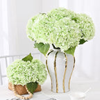 3 Pcs Real Touch Hydrangea Artificial Flowers, 21" Light Green Full Faux Hydrangea Flowers Latex Fake Flowers for Home Decor Party Floral Arrangements Wedding Bouquets Centerpieces Outdoor Decor