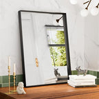 36”x 30” Black Bathroom Mirrors for Over Sink,Metal Framed Rectangle Mirrors, Tempered Glass, Black Wall Decor Mirror for Living Room Farmhouse Bedroom Entryway, (Horizontal/Vertical)