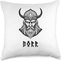Nordic Vikings Legends Old Norse Mythology Gods Nordic Scandinavian Legends Old Norse Mythology Gods Borr Throw Pillow, 18x18, Multicolor