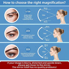 30x Magnifying Mirror with Light, Large 6" Rechargeable Lighted 30x Magnified Mirror with Suction Cups & Table Stand, 3 Color Modes Dimmable Light up Travel Magnifying Makeup Mirror High Magnification