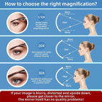 20X Magnifying Mirror with Light, Rechargeable 3 Colors Dimming Lighted Magnifying Mirror with 3 Suction Cups and 360° Stand, 6" Large Travel Tabletop Magnified Makeup Mirror with Tweezers & Scissors
