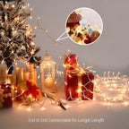 ODEETRONIC Warm Christmas Lights - 21.63ft 100Count Steady & Blink Clear Christmas Lights, UL Certified Incandescent Fairy String Light, White Wire Xmas Tree Light Connectable for Indoor Outdoor Party
