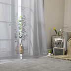 Aiyufeng Basic Rod Pocket Sheer Voile Window Curtain Panels White 1 Pair 2 Panels 40 Width 54 Inch Long for Kitchen Bedroom Children Living Room Yard(Grey, 40 W x 54 L)