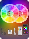 Neon Rope Lights 32.8Ft RGB LED Strip Lights - App & Remote Control, Music Sync, IP67 Waterproof, Flexible Cuttable Neon Lights for Bedroom, Gaming, Party, Outdoor Decor, Multiple Modes