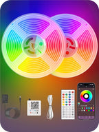 Neon Rope Lights 32.8Ft RGB LED Strip Lights - App & Remote Control, Music Sync, IP67 Waterproof, Flexible Cuttable Neon Lights for Bedroom, Gaming, Party, Outdoor Decor, Multiple Modes