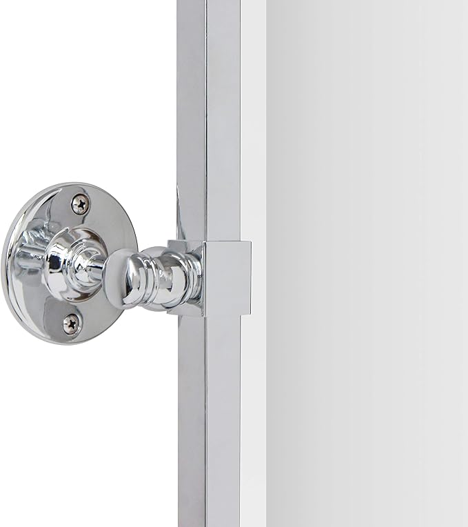 TEHOME Chrome Pivot Mirror Tilt Bathroom Mirror in Polished Nickel Tilting Beveled Vanity Mirrors in Chrome, 28.5x36''