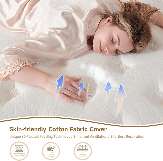 Full Size Mattress 12 Inch, Hybrid Memory Foam Mattress with Zoned Pocket Coils Support and Motion Isolation Design, Strengthen Edge Support,CertiPUR-US Certified, Medium Firm in a Box