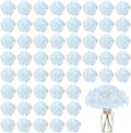 Artificial Flowers Silk Hydrangea Heads with Stems Fake Flowers for Wedding Home Party Shop Baby Shower Decor (White)