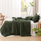 Litanika Oversized King Comforters Olive Green Super King Size, 3 Pieces Lightweight Solid Bedding Comforter Set, All Season Fluffy Bed Set (120x120In Comforter & 2 Pillowcases)