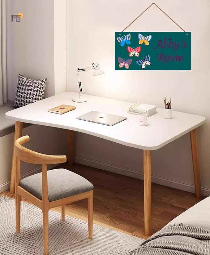 Personalized Sign Fantasy Butterfly Themed For Girls Room Nursery Door Decor,Custom Name Wall Art Decor for Kids Room Decorative Plate for Boys Bedroom