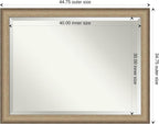 Amanti Art Bronze Bathroom Mirror for Over Sink, 35x45 Elegant Brushed Bronze Rectangle Vanity Mirror, X-Large Casual Frame, Hangs Horizonally and Vertically, Bathroom Wall Decor, Beveled Edge