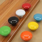 HUAMULAN 15PCS Orange Glossy Ceramic Knobs Button Round Mushroom Cabinet Dresser Vintage Pulls Door Handles Cupboard Wardrobe Drawer, Dia. 1.5 inch 38mm