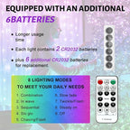 6PCS Multicolor Fairy Lights Battery Powered with Timer, 7ft 20LEDs Twinkle Mini Lights with Remote,Waterproof Small Silver Wire Firefly Starry for DIY Wedding Party Christmas