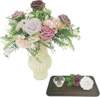 Artificial Fake Flowers 25pcs Roses, Shade of Light Purple Foam Rose Faux Flower for DIY Wedding Bouquet Bridal Shower Centerpieces Floral Arrangements Party Table Home Decorations