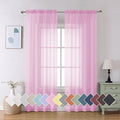 Aiyufeng Light Pink Sheer Curtains 84 Inches Long 2 Panels Set, Semi Transparent Voile Rod Pocket Sheer Window Drapes for Bedroom Bed Canopy Living Room Dining Wedding Party Backdrop, 40W x 84L inch