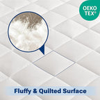 Sleep Philosophy Waterproof Mattress Protector King Size Mattress Pad, 3M Scotchgard, Quilted & Fitted Microfiber Mattress Topper, Noisless & Deep Pocket Fits Up to 20" Mattress, King White