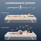 ELEMUSE 4 Inch Gel Memory Foam Mattress Topper Queen Size Pressure-Relieving Mattress Topper for Back Pain,Non-Slip Design with Removable & Washable Cover, CertiPUR-US